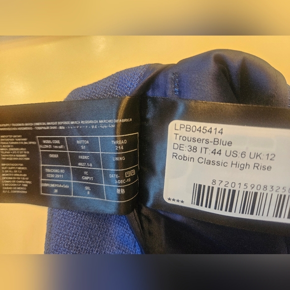 Suistudio Trousers - Classic High Rise - Blue. Sz 6 - Picture 6 of 6